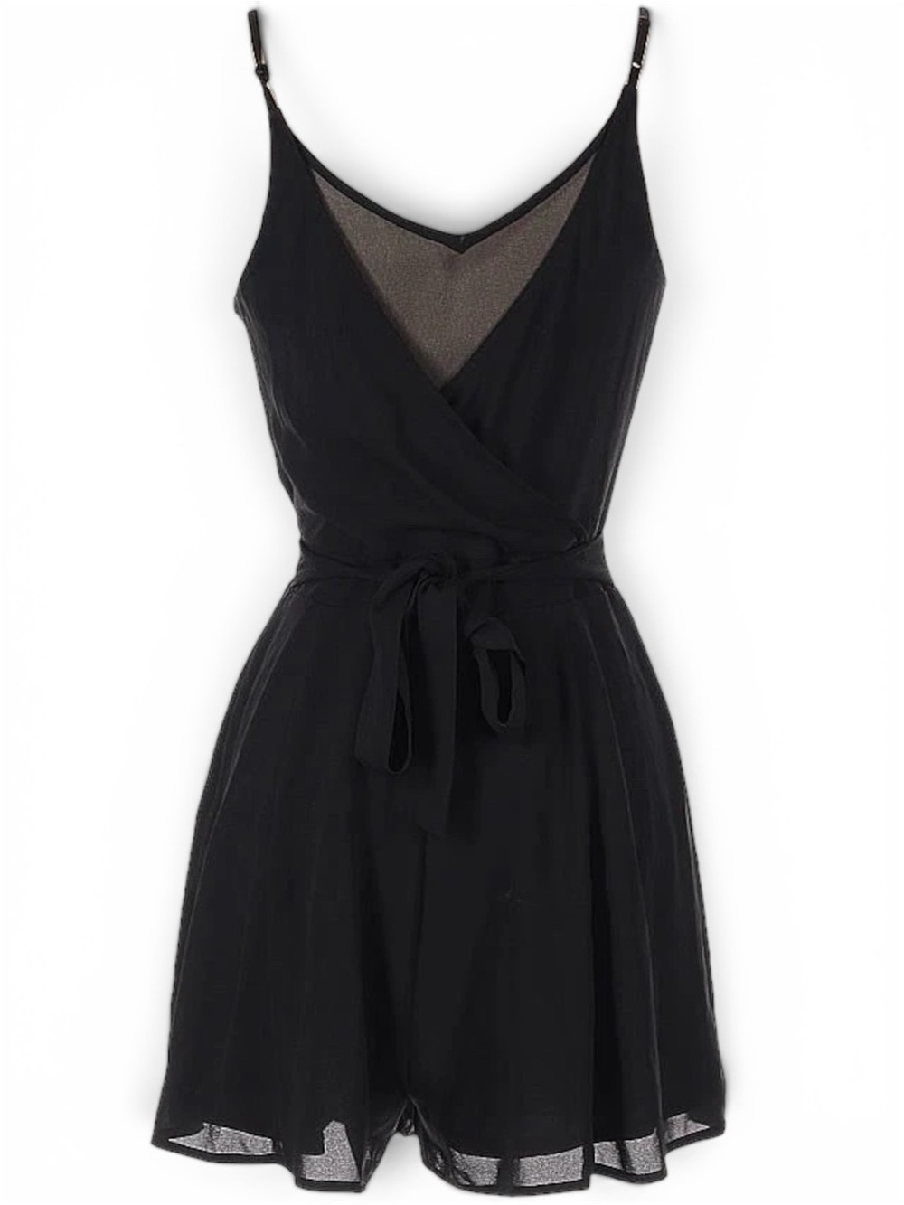 Express Black Chiffon Faux Wrap Skort Romper Size 6